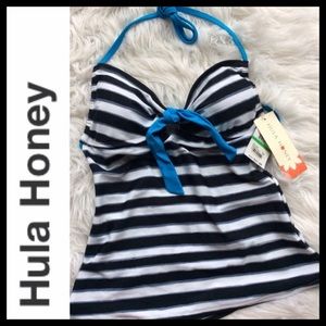 NWT HULA HONEY Striped Tankini Top